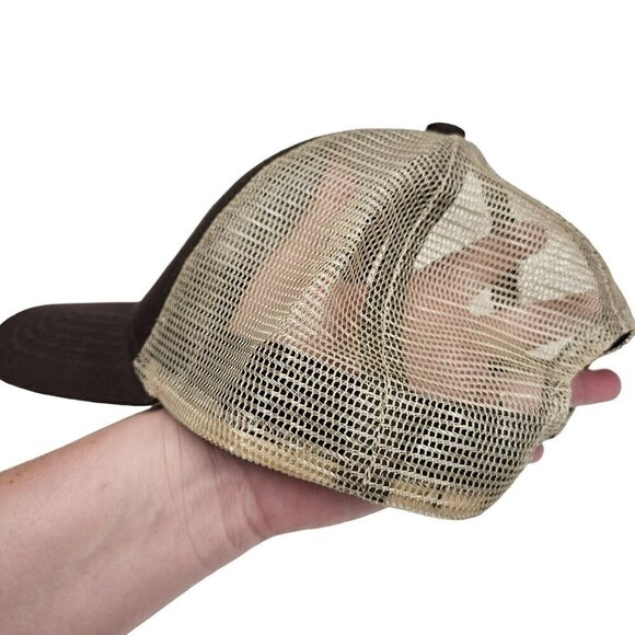 Yeti Coolers Brown & Tan Trucker Hat Adjustable Snapback Mesh Back Cotton Blend - Picture 6 of 9